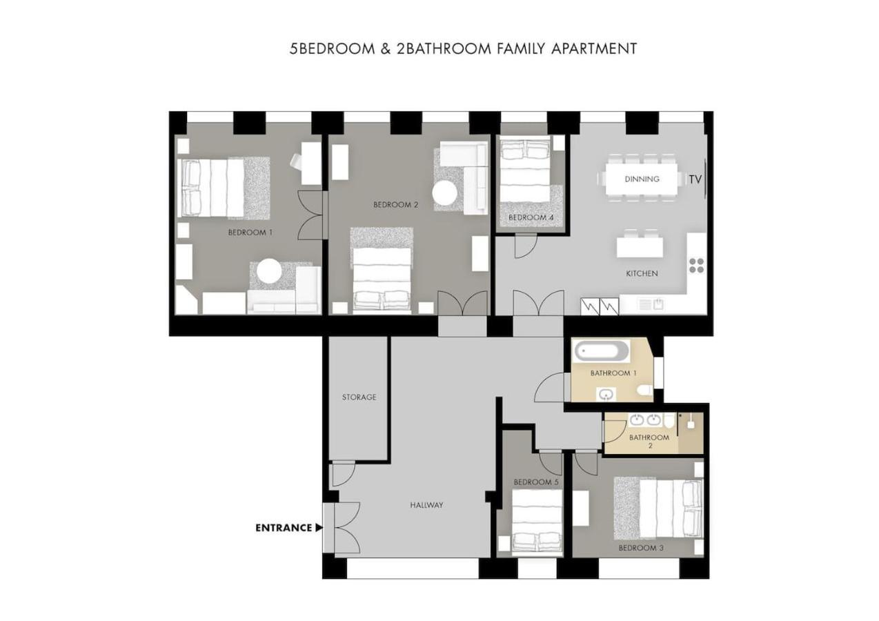 5Br 2Bath Family Apt 5Mins To Wenceslas Square Prága Kültér fotó